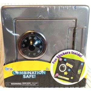 Grin Studios Kids Combination Safe Bank, Gunmetal Grey - NEW